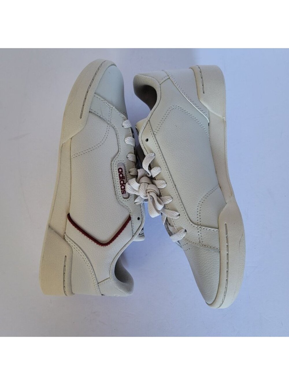 Adidas Men's White Burgundy Low Top Retro Casual Court Sneakers Size 7.5 EG2657